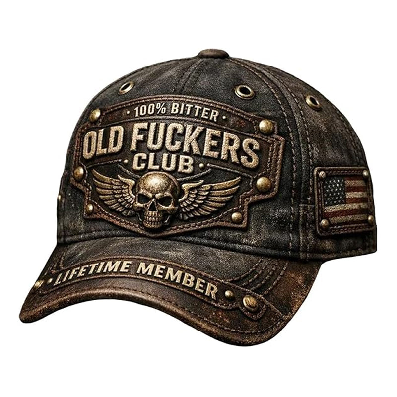 ⏳Begrænset Tid: 50% Rabat⏰ Old Fuckers Club Vintage Broderet Kasket🧢