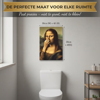 Mona Lisa lærredskunst – holder sig for næsen (Uden ramme)