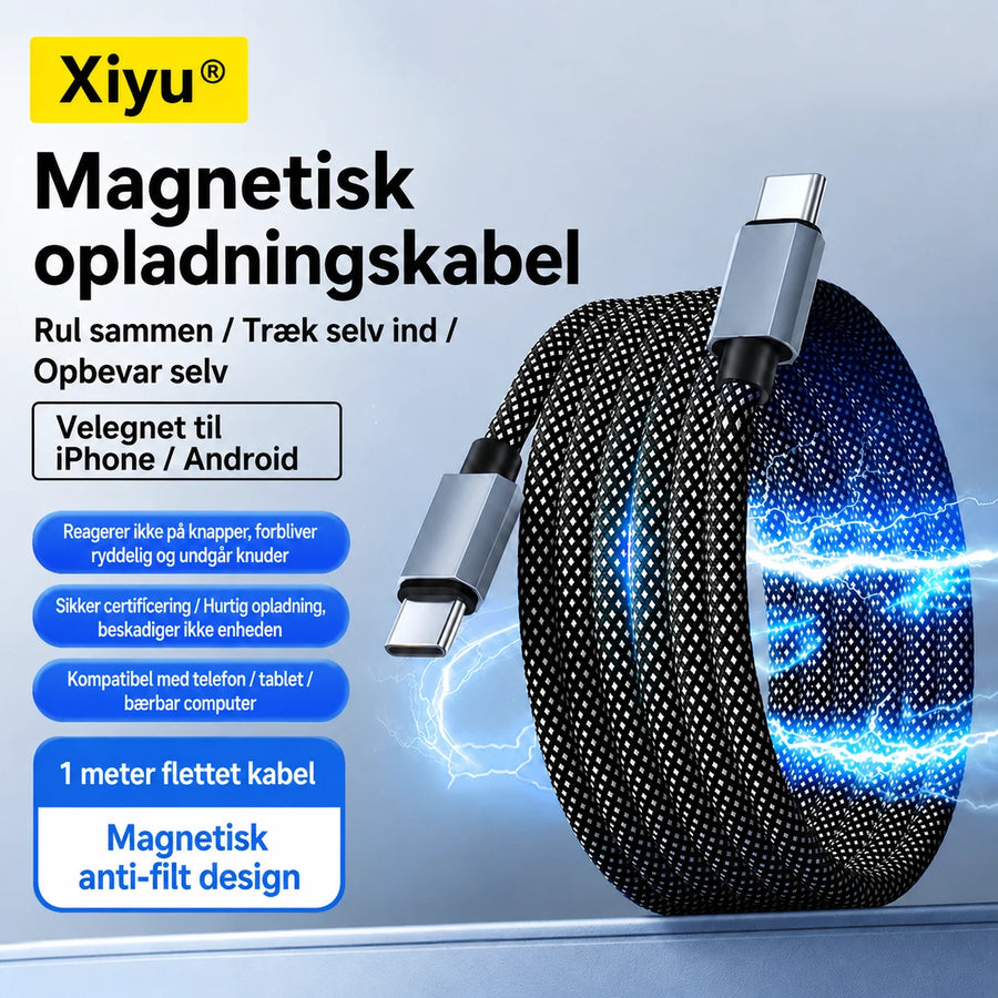 Magnetisk flettet opladekabel op til 100 W
