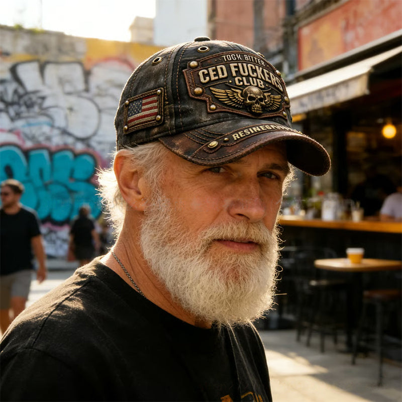 ⏳Begrænset Tid: 50% Rabat⏰ Old Fuckers Club Vintage Broderet Kasket🧢